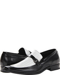 black and white mens loafers