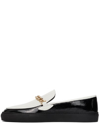Human Recreational Services Black White Patent Loafers