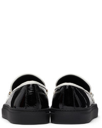 Human Recreational Services Black White Patent Loafers