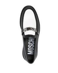 Moschino Logo Plaque Leather Loafers