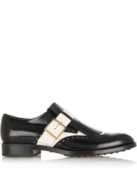 Tod's Two Tone Glossed Leather Loafers