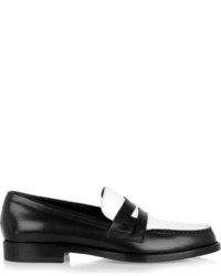 Saint Laurent Two Tone Leather Penny Loafers