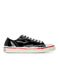 Marni Black And Off White Painted Low Top Sneakers