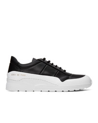 Common Projects Black And White Cross Trainer Sneakers