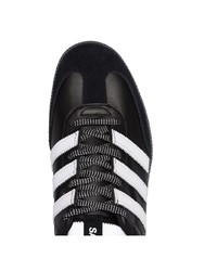 adidas Black And White Samba Leather And Suede Low Top Sneakers