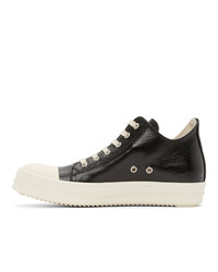 Rick Owens DRKSHDW Black Lacquered Low Sneakers