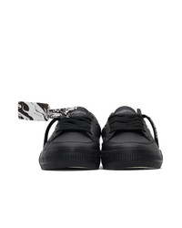 Off-White Black Leather Low Vulcanized Sneakers