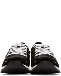 AMI Alexandre Mattiussi Black Leather Mesh Sneakers