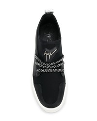 Giuseppe Zanotti Design Crystal Strap Slip On Sneakers