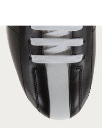 Haido Leather Sneaker In Black White