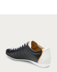 Haido Leather Sneaker In Black White