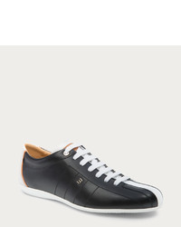 Haido Leather Sneaker In Black White