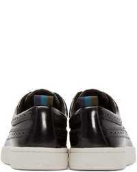 Paul Smith Jeans Black Leather Harkin Low Top Sneakers
