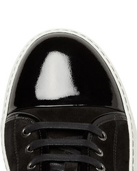 Lanvin Suede And Patent Leather Sneakers