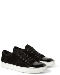 Lanvin Suede And Patent Leather Sneakers