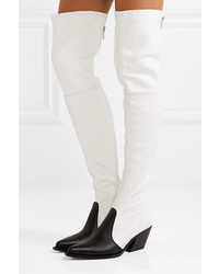 Givenchy Two Tone Leather Over The Knee Boots