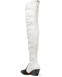 Givenchy Two Tone Leather Over The Knee Boots