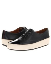 FitFlop Due Oxford Lace Up Casual Shoes Blackwhite
