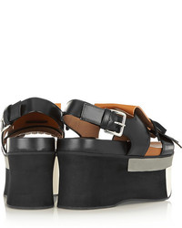 Marni Two Tone Leather Platform Sandals