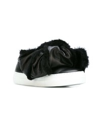 Joshua Sanders Oversized Shearling Bow Sneakers