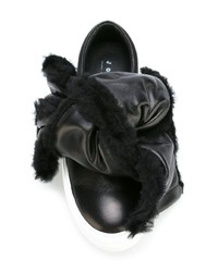 Joshua Sanders Oversized Shearling Bow Sneakers