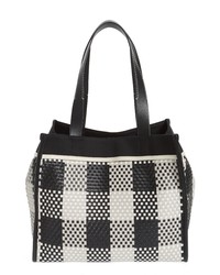 Proenza Schouler White Label Large Morris Woven Plaid Tote In Blackgreywhite At Nordstrom