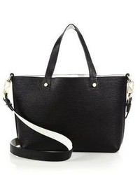 Luana Italy Carlyle Mini Reversible Two Tone Textured Leather Tote