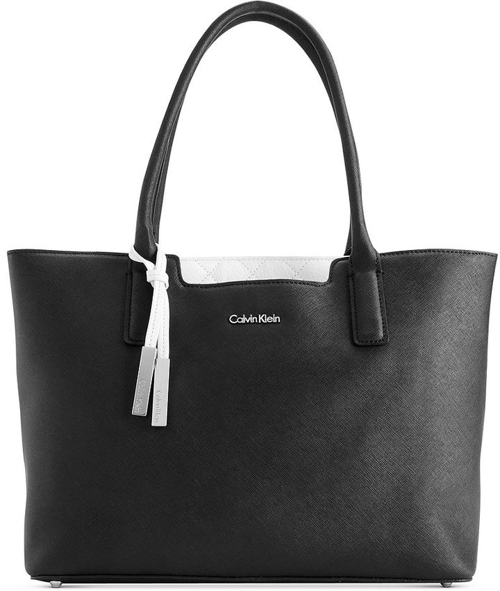 Calvin Klein Saffiano Leather Tote, $198 | Macy's | Lookastic