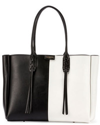 Lanvin Small Bicolor Leather Shopper Tote Bag Blackwhite