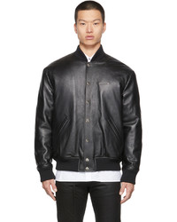 Black and White Leather Varsity Jacket