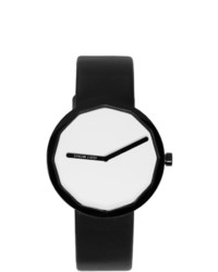 Black and White Leather Watch