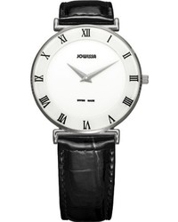 Jowissa J2002l Roma White Dial Roman Numeral Black Patent Leather Watch