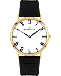 Pierre Petit P 788d Serie Nizza Classic White Dial Gold Pvd Case Leather Watch