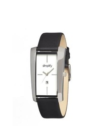 Simplify 1101 The 1100 Black Leather Strap Watch