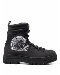 VERSACE JEANS COUTURE Logo Print Lace Up Boots