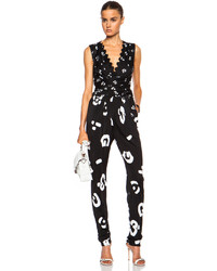 Issa Rousso Printed Viscose Jumpsuit In Black