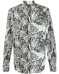 Black and White Leopard Long Sleeve Shirt