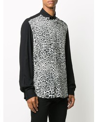 Just Cavalli Leopard Print Contrast Shirt