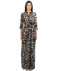 Diane von Furstenberg Amina Silk Maxi Dress In Cheetah Floral