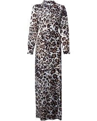 Diane von Furstenberg Maxi Leopard Print Shirt Dress