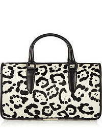 Black and White Leopard Satchel Bag