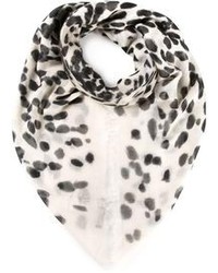 Black and White Leopard Scarf