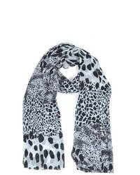 TheDapperTie Black And White Chiffon Scarf Ls4620