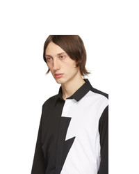 Neil Barrett Black And White Thunderbolt Shirt