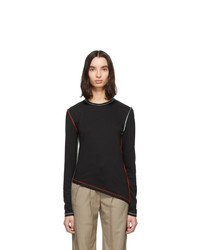 Andersson Bell Black Linen Inside Out Long Sleeve T Shirt