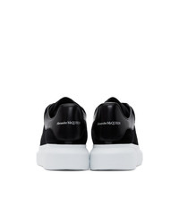 Alexander McQueen Black And White Velvet Oversized Sneakers
