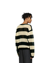 Bed J.W. Ford Black And Off White Mesh Sweater