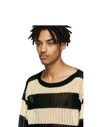 Bed J.W. Ford Black And Off White Mesh Sweater