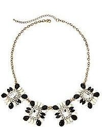 jcpenney Mixit Gold Tone Crystal Black And White Statet Necklace