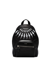 Black and White Nylon Backpack